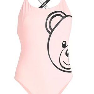 New Moschino Pink Logo Lingerie One-piece Bodysuit Sz Large